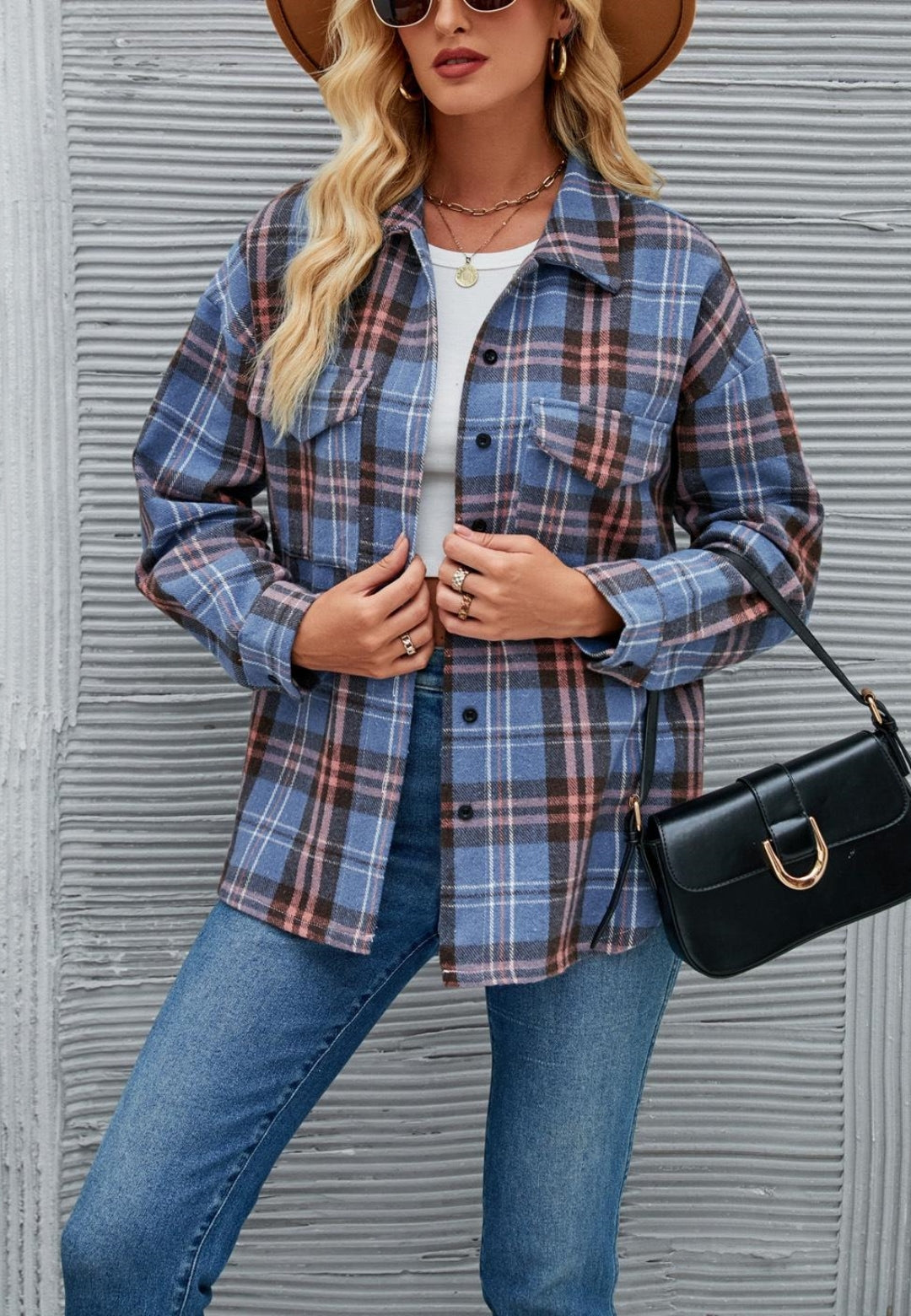 Chaqueta clásica con estampado de cuadros