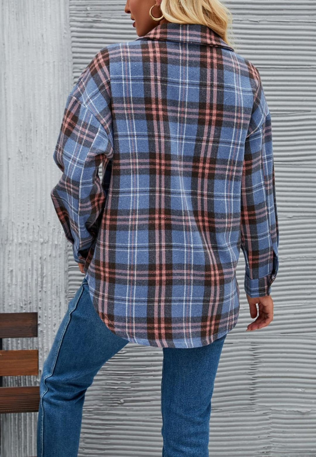 Chaqueta clásica con estampado de cuadros