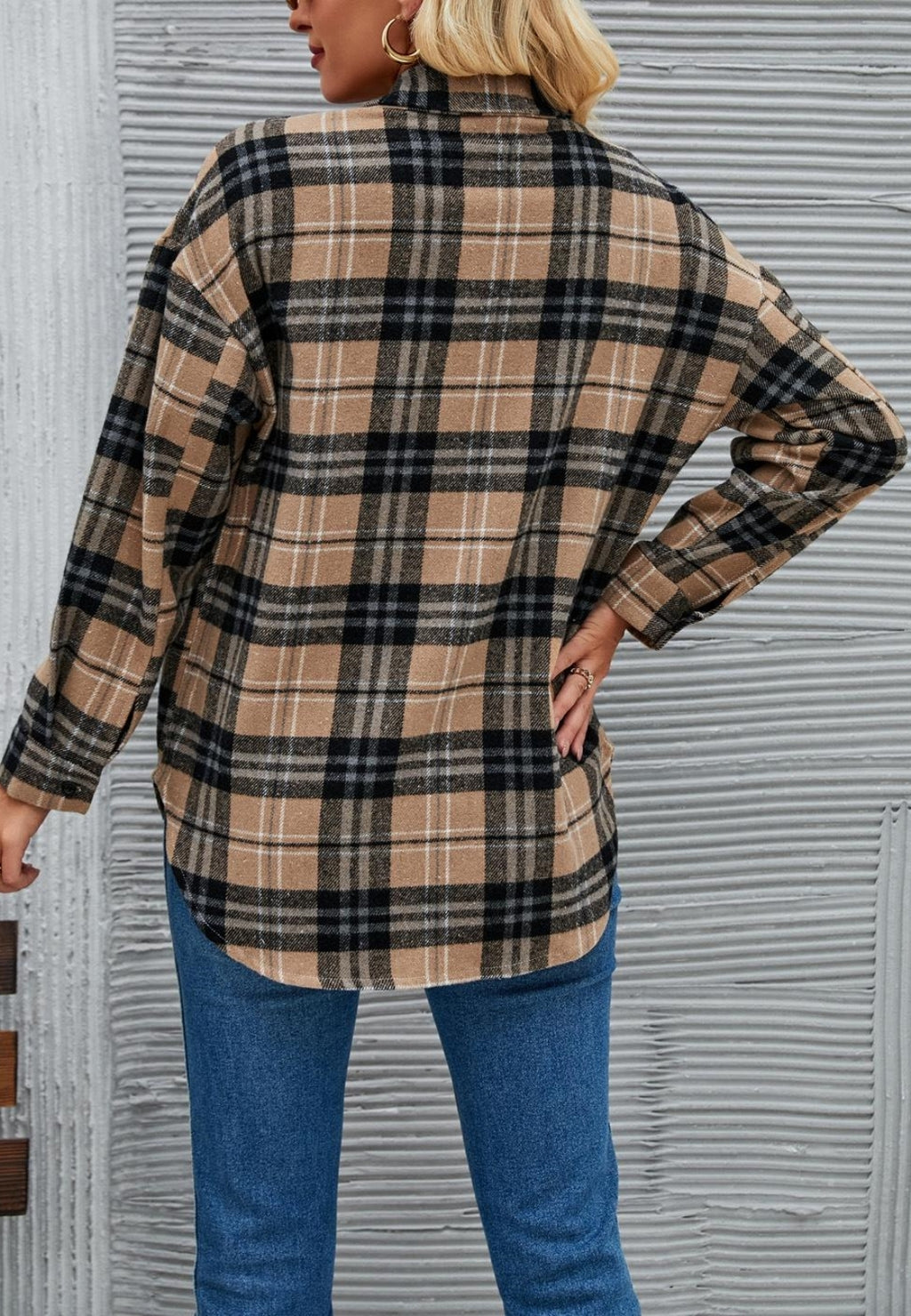 Chaqueta clásica con estampado de cuadros