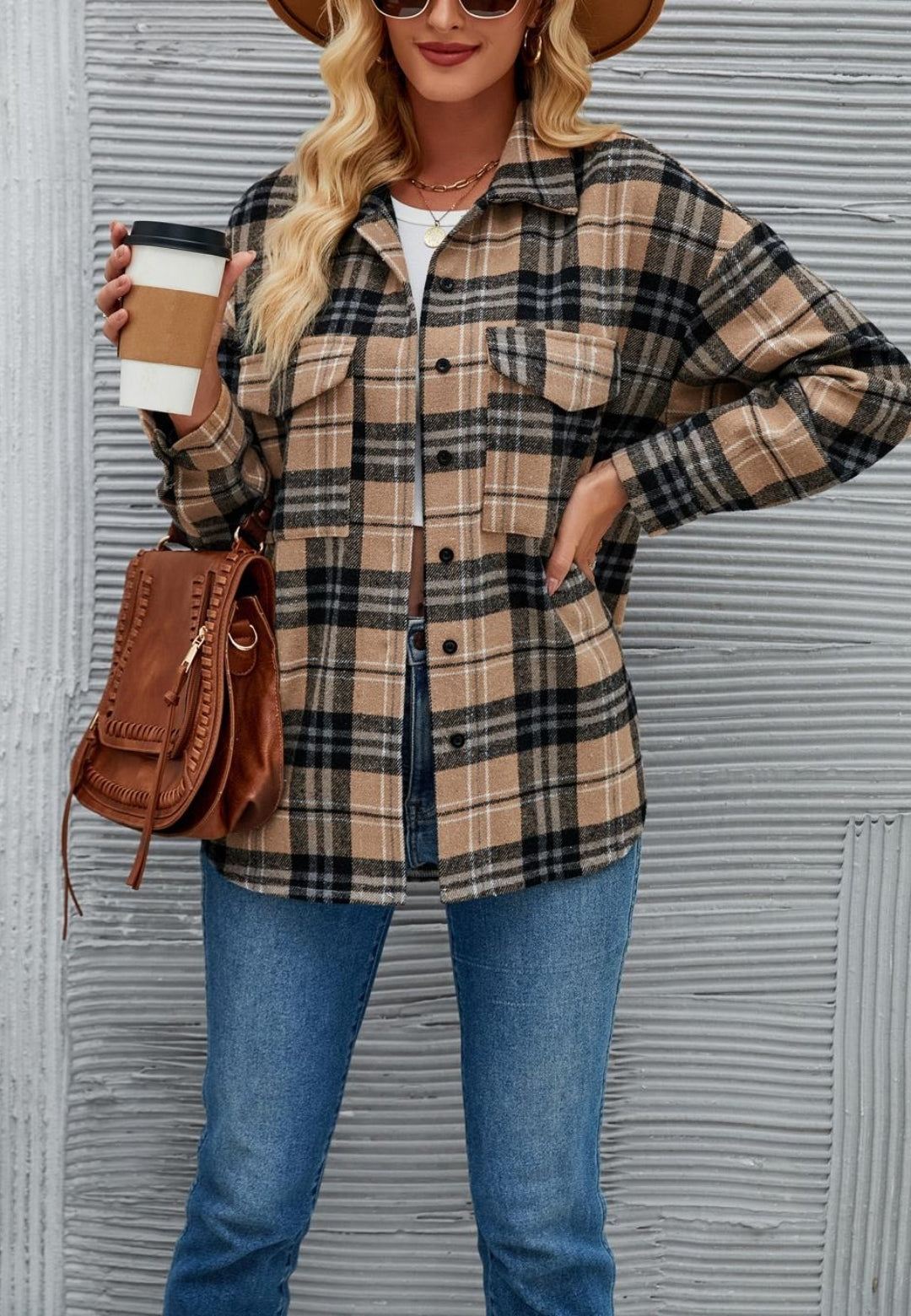 Chaqueta clásica con estampado de cuadros