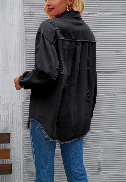 Chaqueta desgastada de color liso