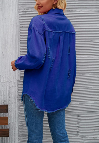 Chaqueta desgastada de color liso