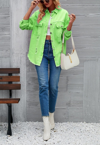 Chaqueta desgastada de color liso