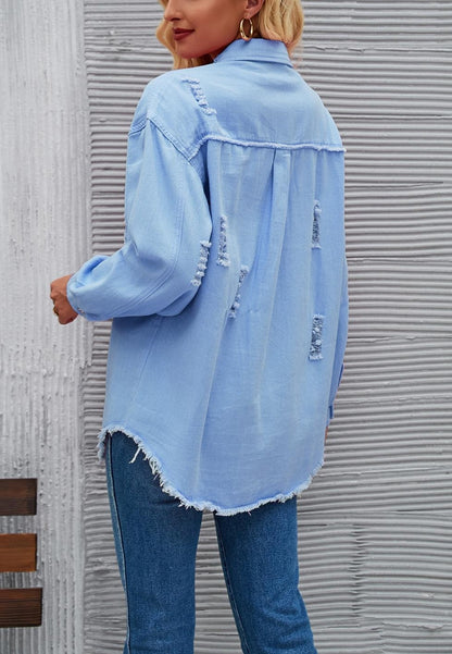 Chaqueta desgastada de color liso