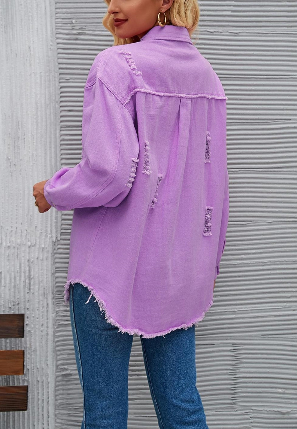 Chaqueta desgastada de color liso