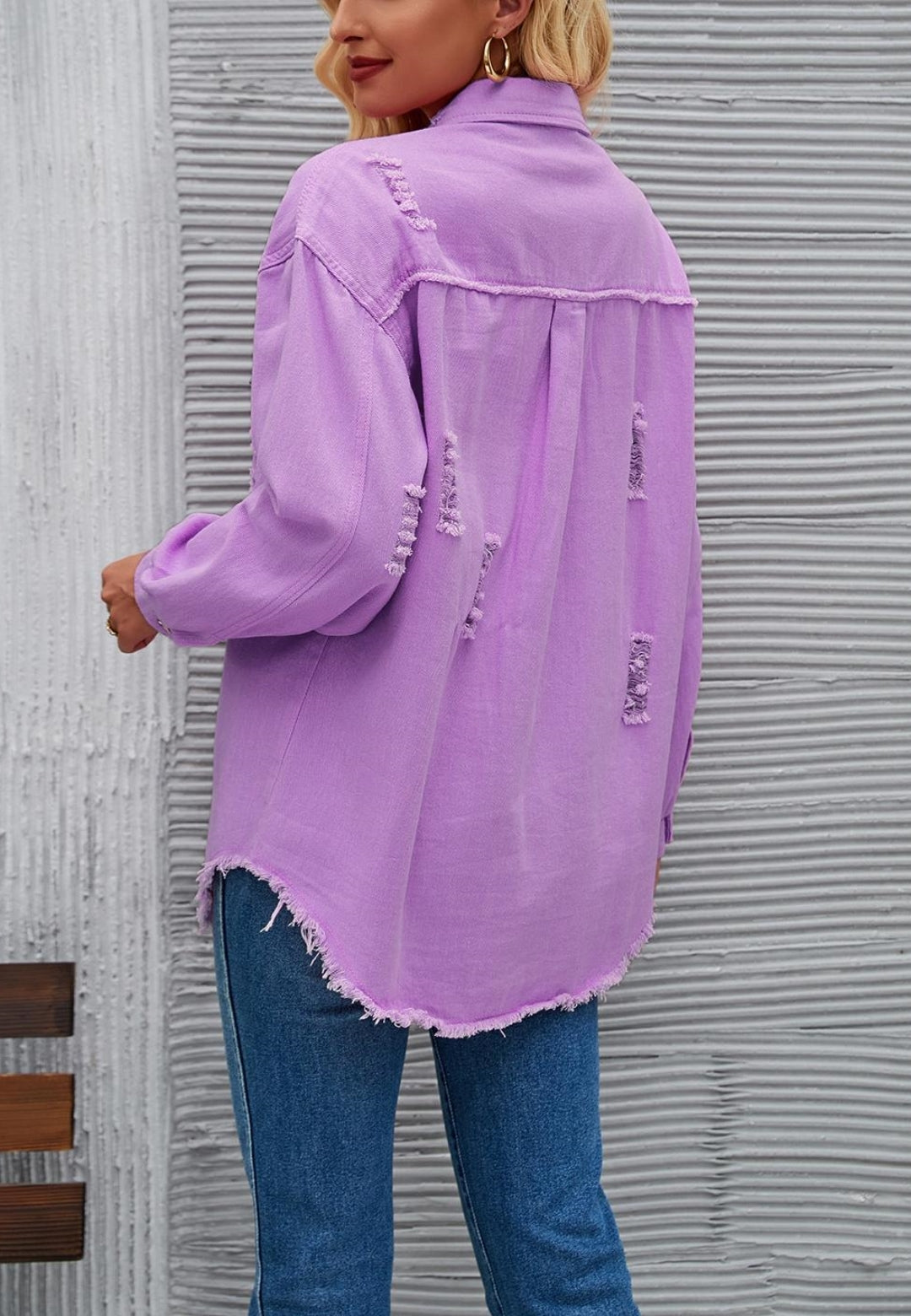 Chaqueta desgastada de color liso