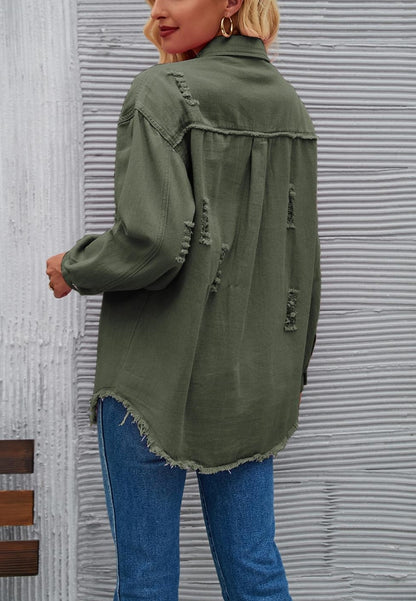 Chaqueta desgastada de color liso