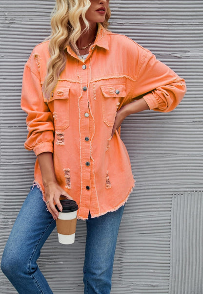 Chaqueta desgastada de color liso