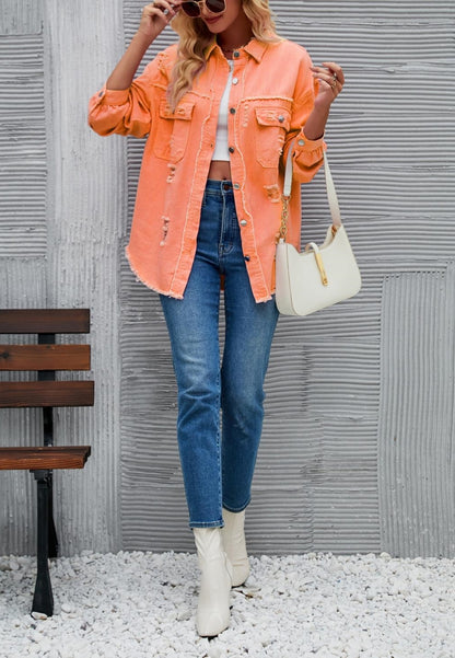 Chaqueta desgastada de color liso