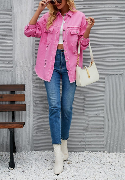 Chaqueta desgastada de color liso