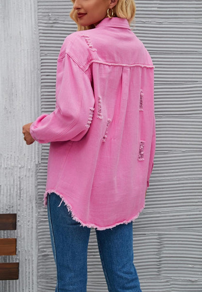 Chaqueta desgastada de color liso