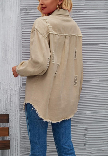 Chaqueta desgastada de color liso