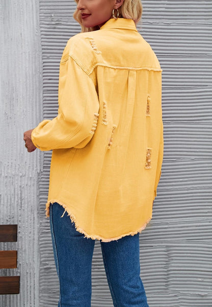 Chaqueta desgastada de color liso