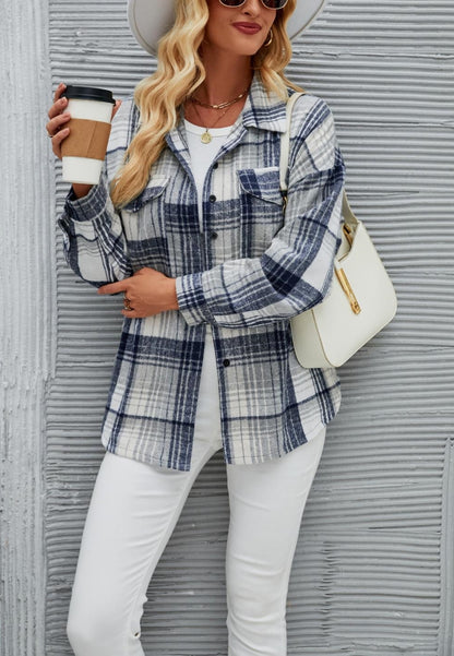 Plaid Pattern Collared Button Shirt
