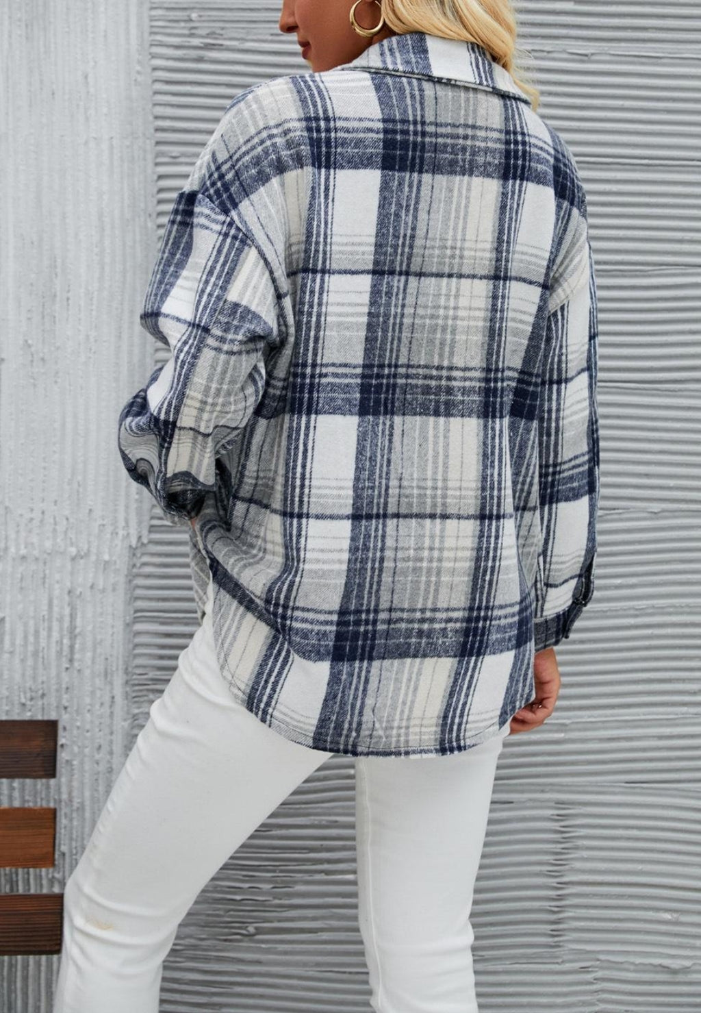 Camisa con botones y cuello con estampado de cuadros