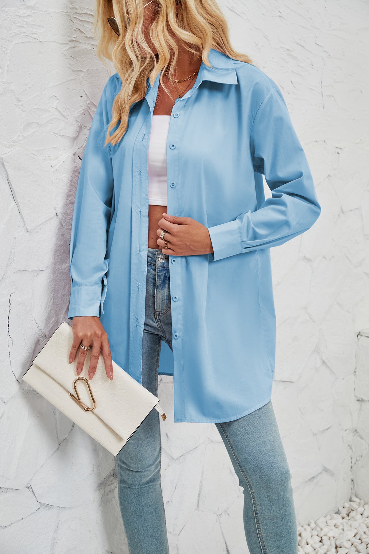 Camisa larga clásica con botones