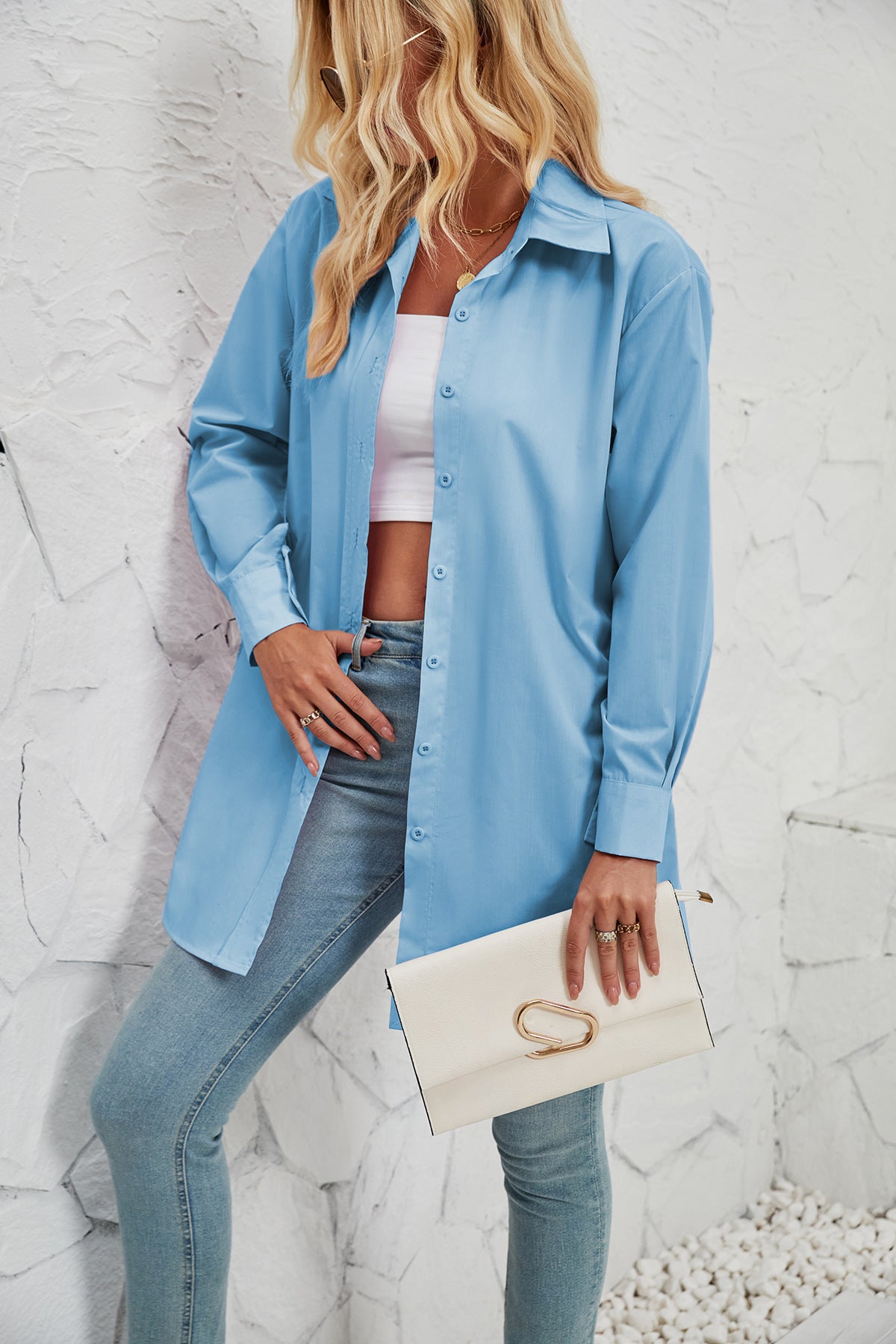 Camisa larga clásica con botones
