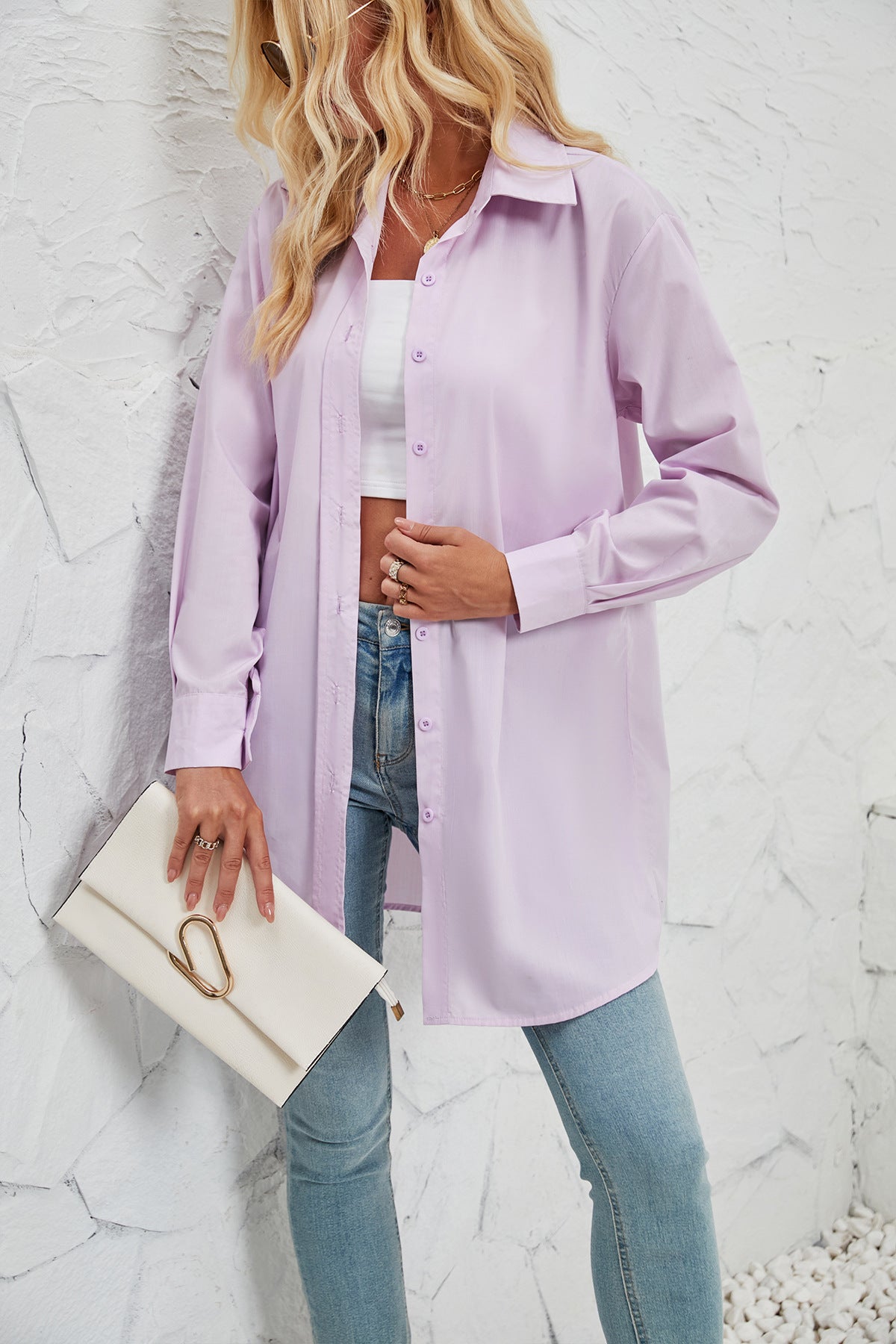 Camisa larga clásica con botones