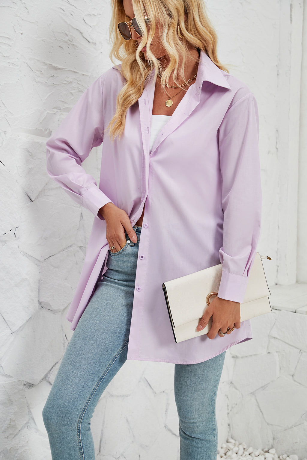 Camisa larga clásica con botones