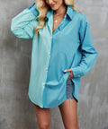 Camisa con botones y bloques de color