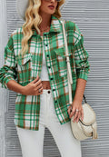 Camisa con botones y textura con estampado de cuadros