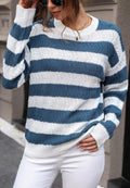 Striped Textured Knit Sweater