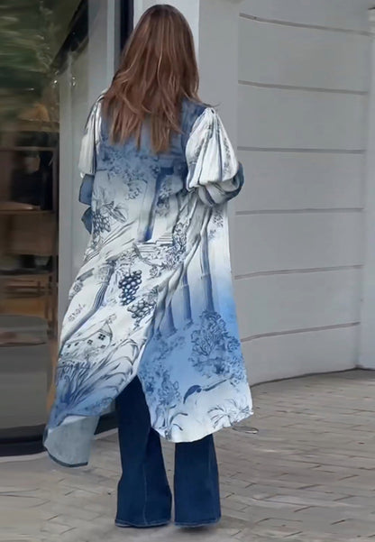 Architectural Print Marie Sleeve Kimono