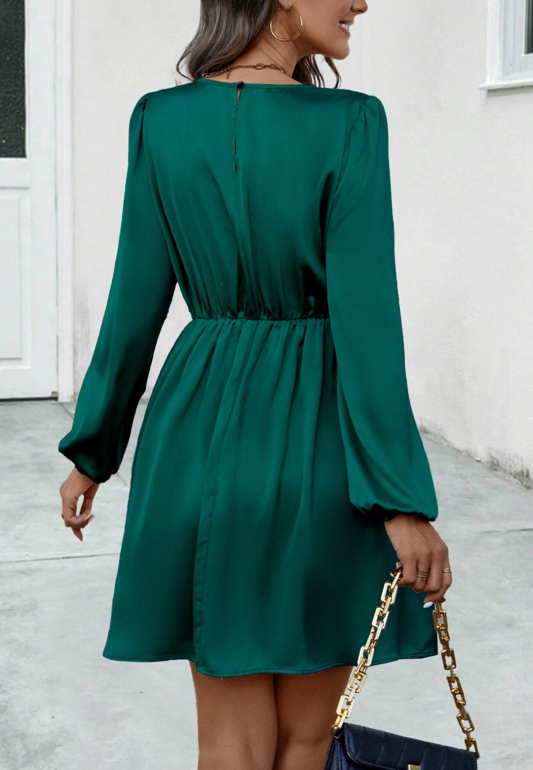 Round Neck Twist Waist Dress