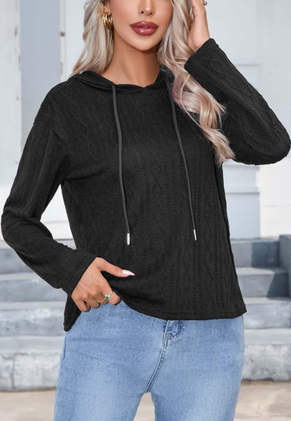 Cable Knit Hooded Sweater