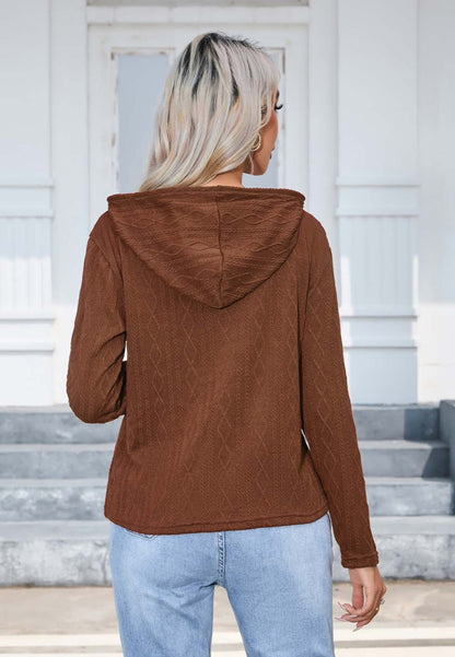 Cable Knit Hooded Sweater
