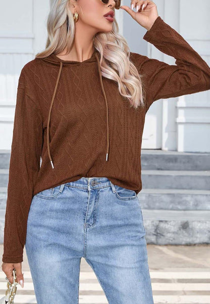 Cable Knit Hooded Sweater