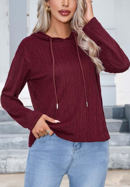 Cable Knit Hooded Sweater