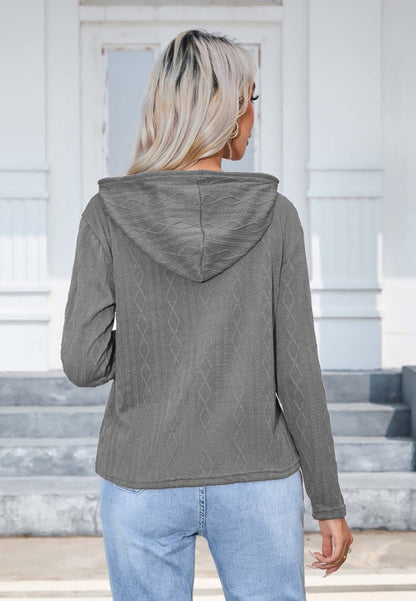 Cable Knit Hooded Sweater