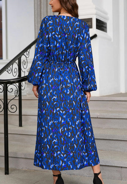 Leopard Print Front Slit Dress