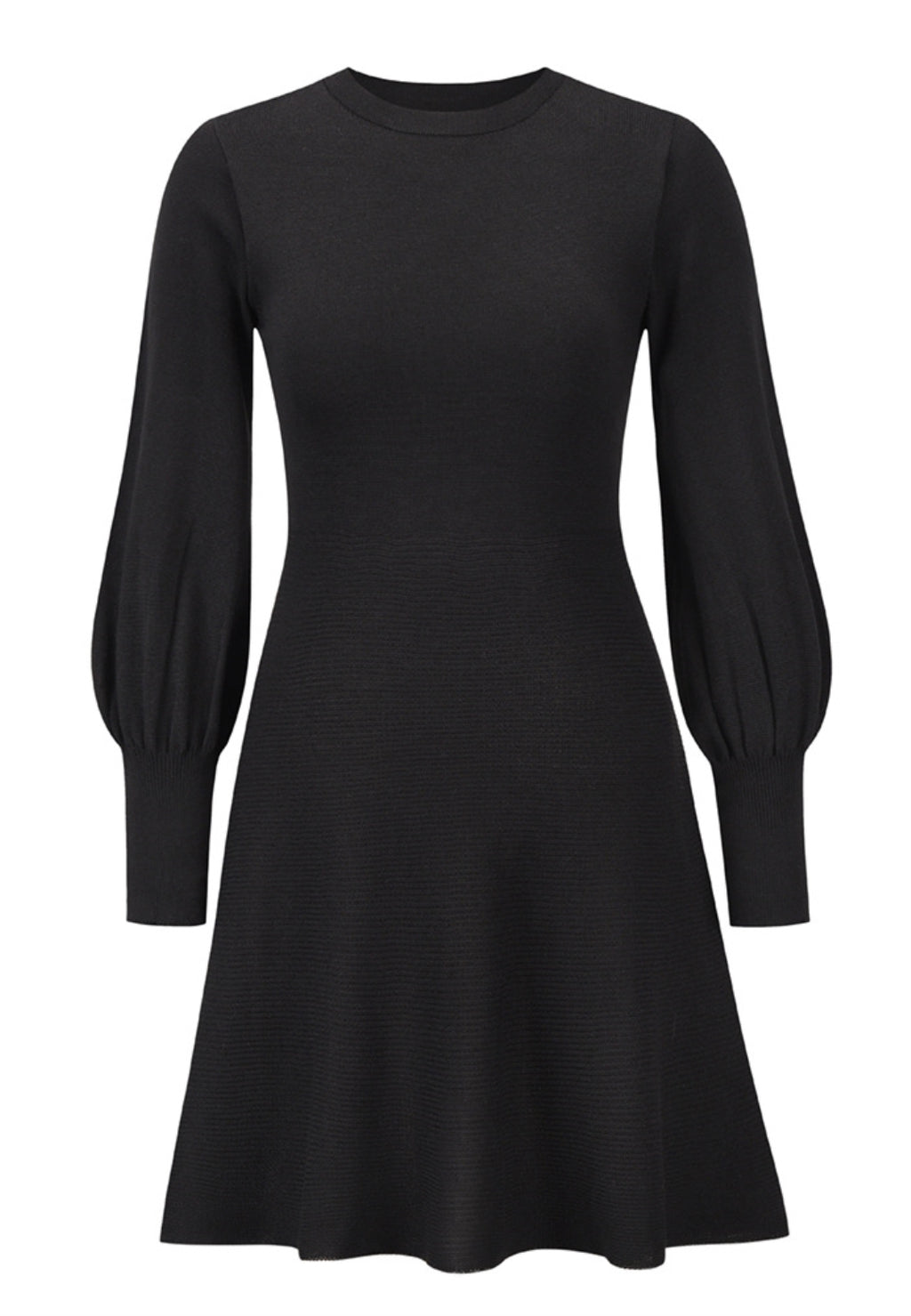 Vestido de punto acampanado con mangas de obispo