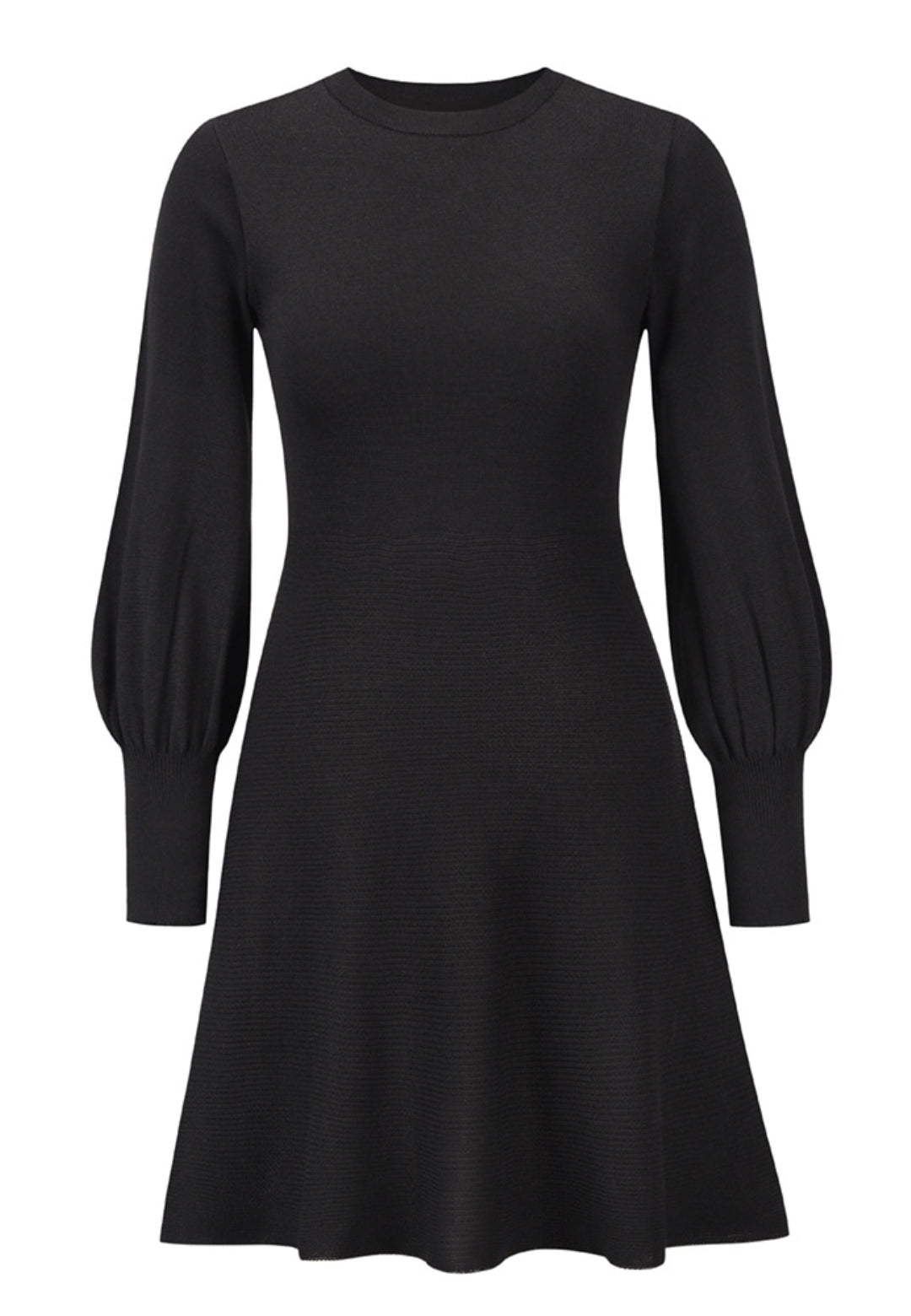 Vestido de punto acampanado con mangas de obispo