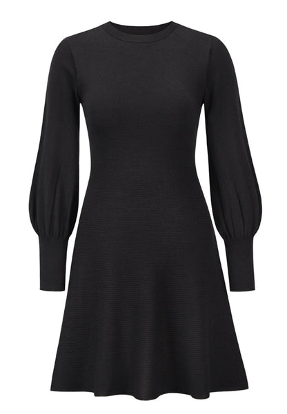 Bishop Sleeve Flared Knit Dress