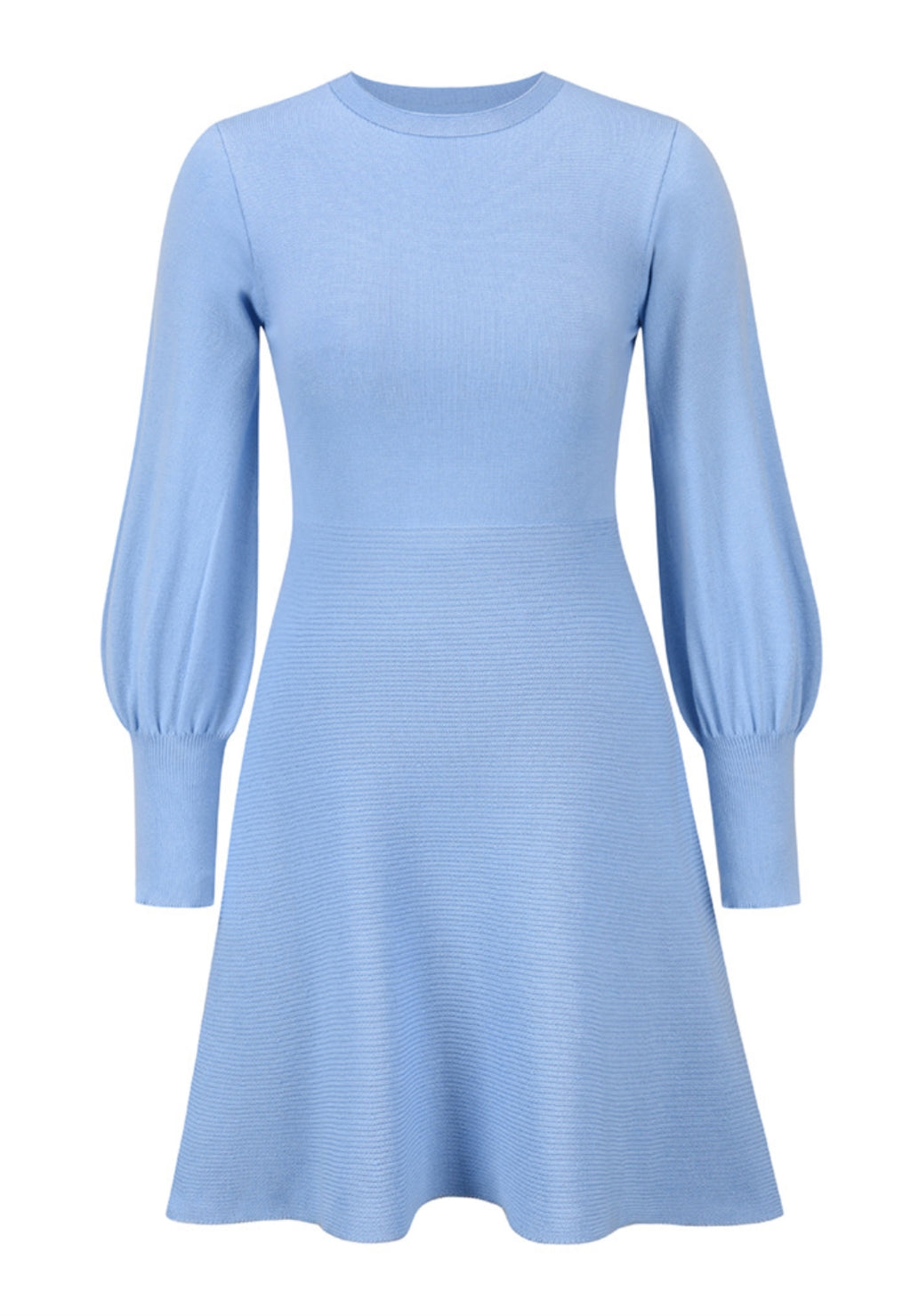 Vestido de punto acampanado con mangas de obispo