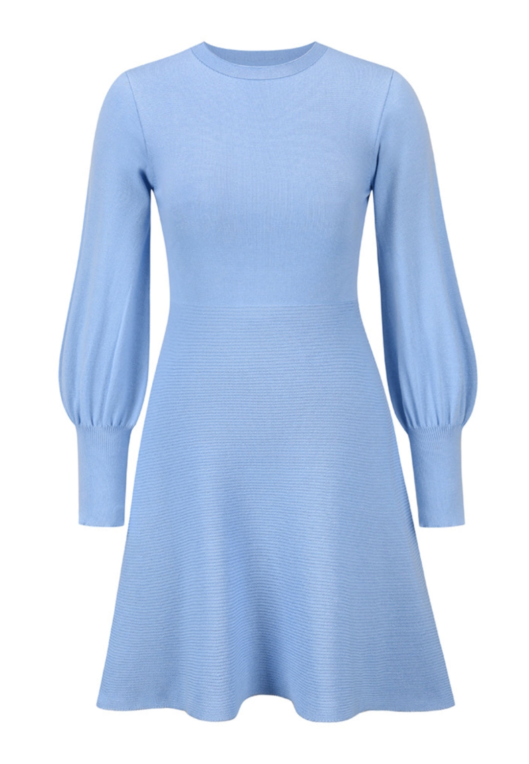 Vestido de punto acampanado con mangas de obispo