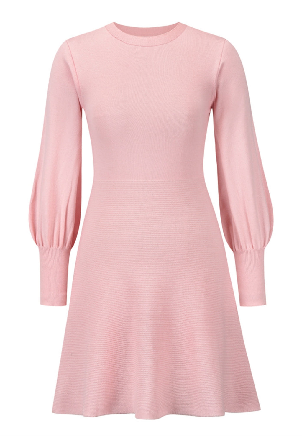 Vestido de punto acampanado con mangas de obispo