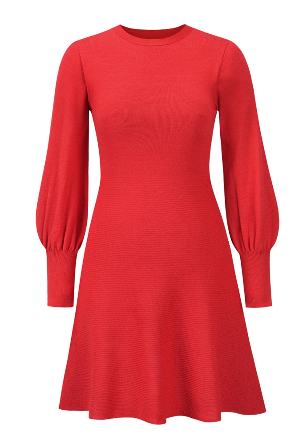Vestido de punto acampanado con mangas de obispo