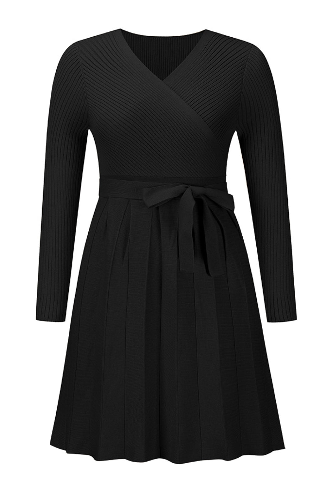 Vestido plisado de punto acanalado