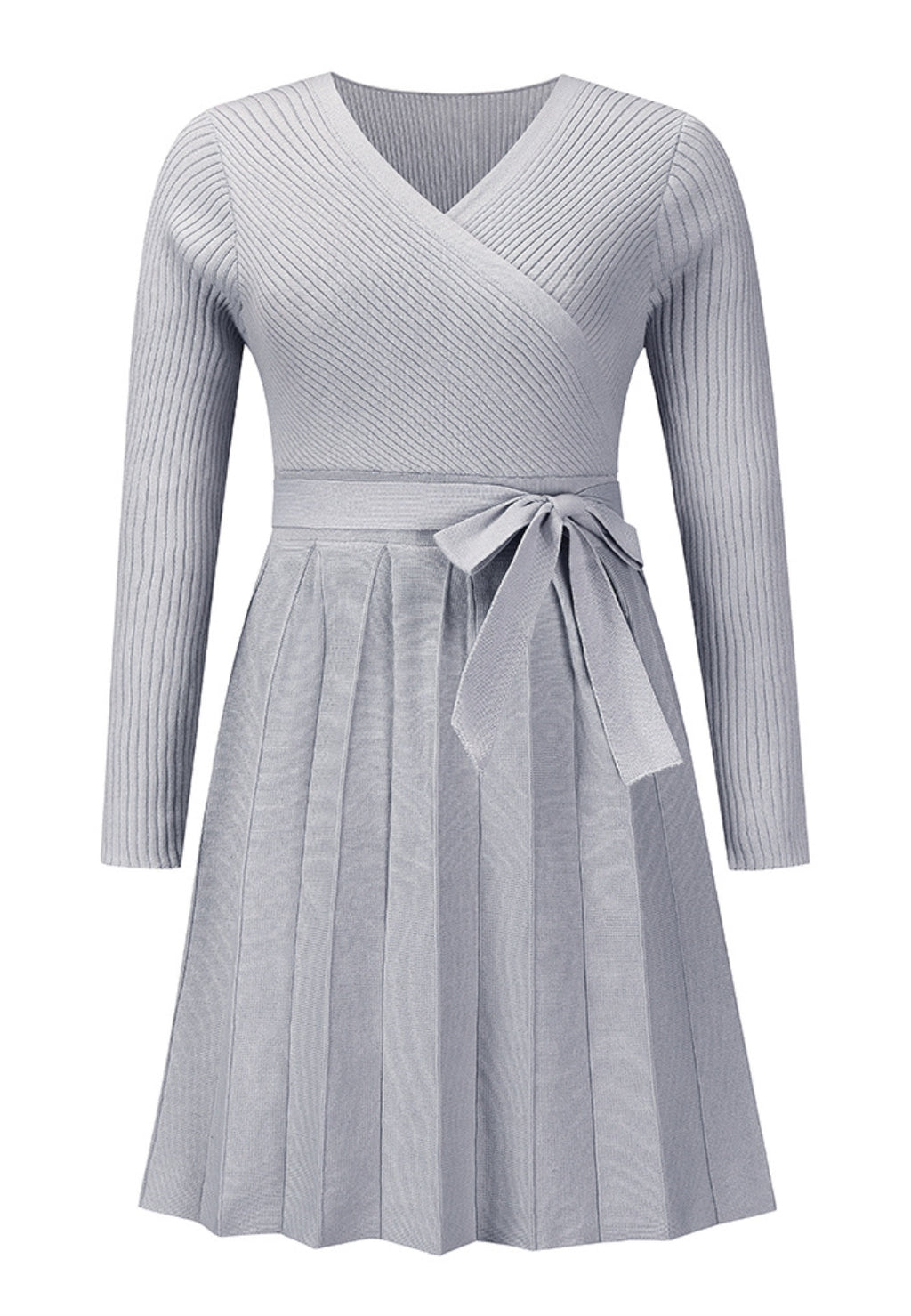 Vestido plisado de punto acanalado