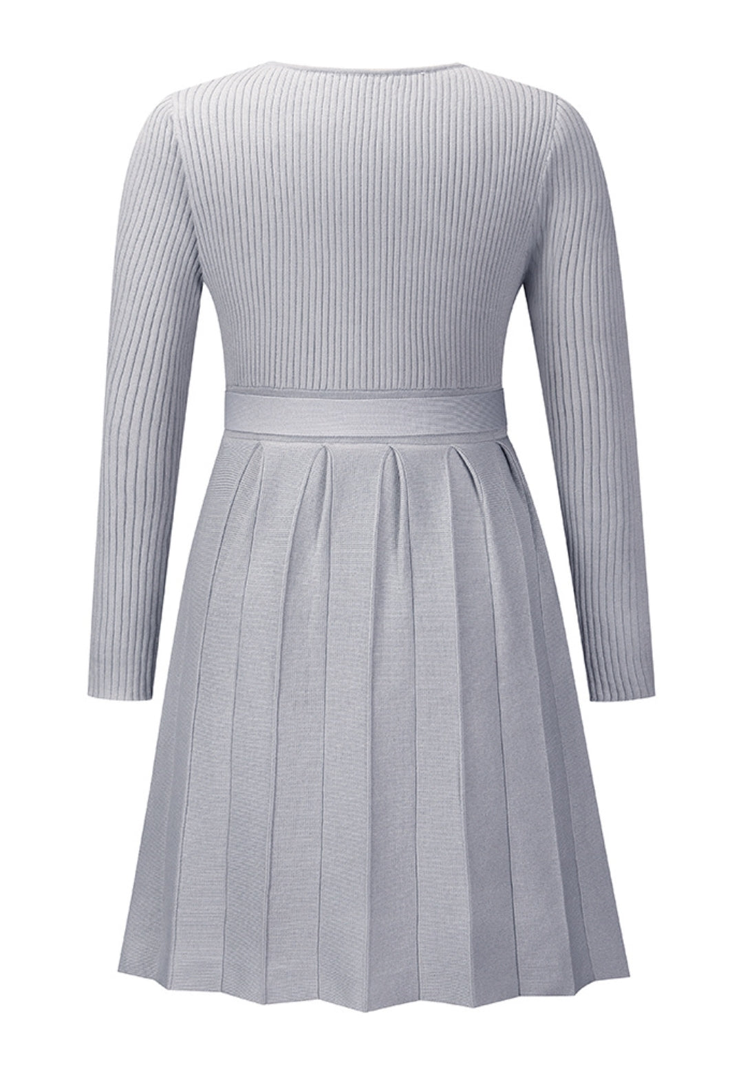 Vestido plisado de punto acanalado