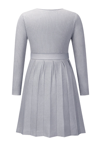 Vestido plisado de punto acanalado