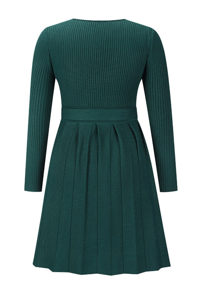 Vestido plisado de punto acanalado