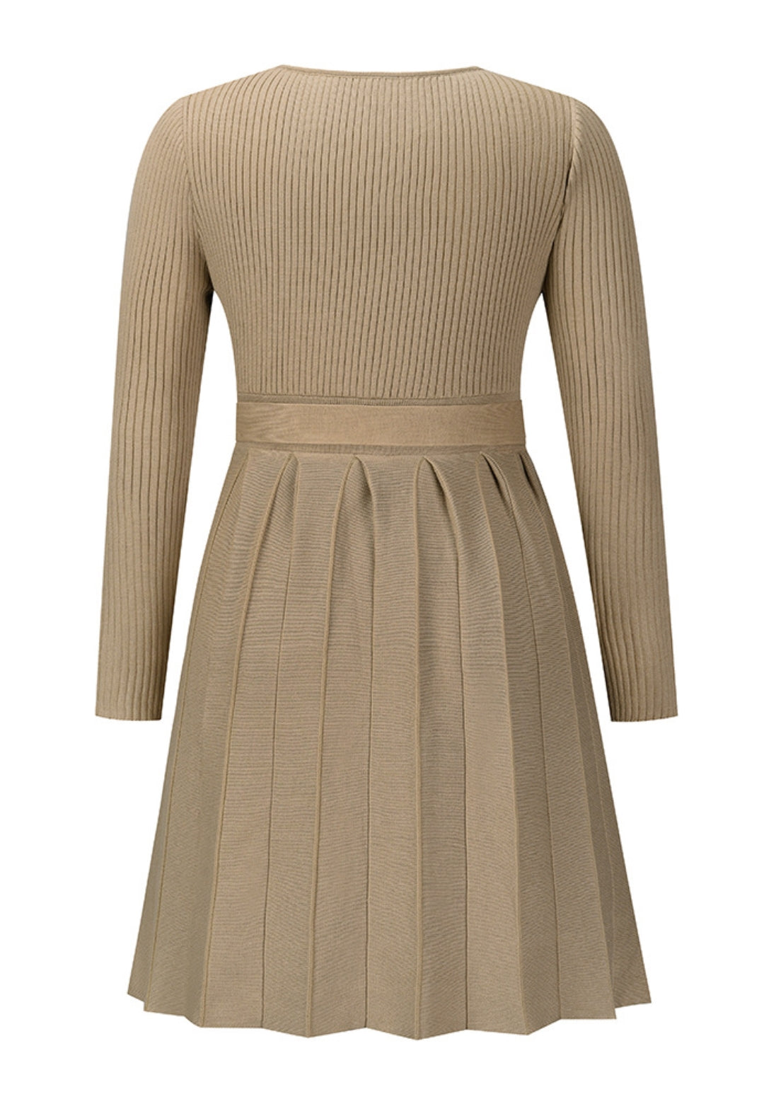 Vestido plisado de punto acanalado