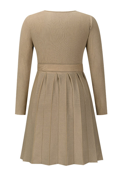 Vestido plisado de punto acanalado