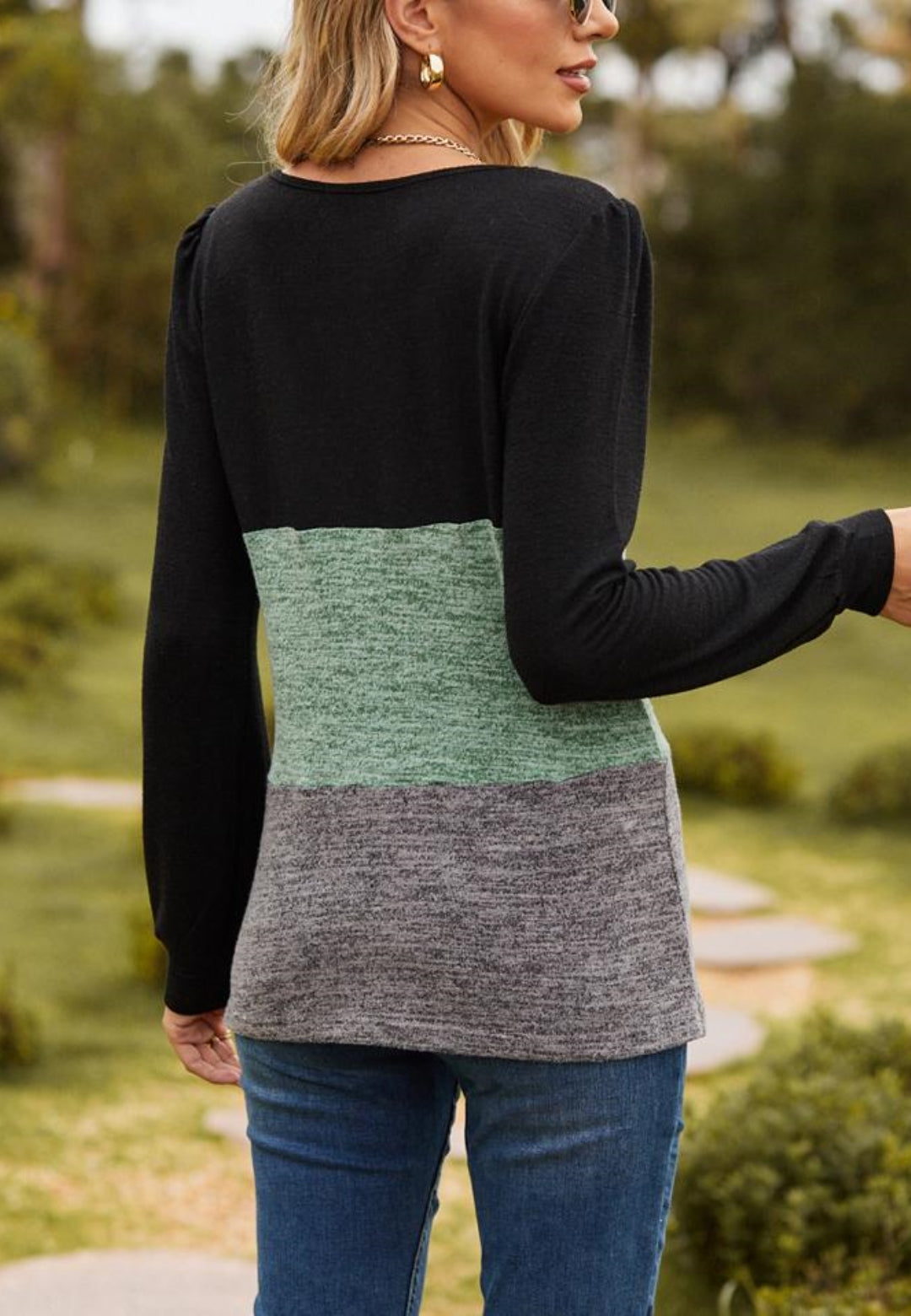 Square Neck Heathered Sweater