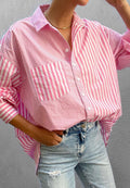 Camisa de manga tres cuartos con rayas múltiples